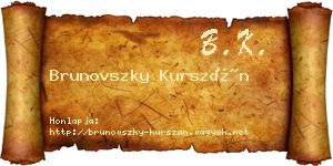 Brunovszky Kurszán névjegykártya